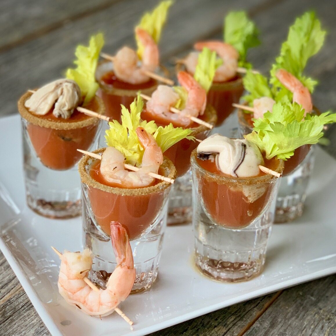 Bloody Mary Shrimp Shooters