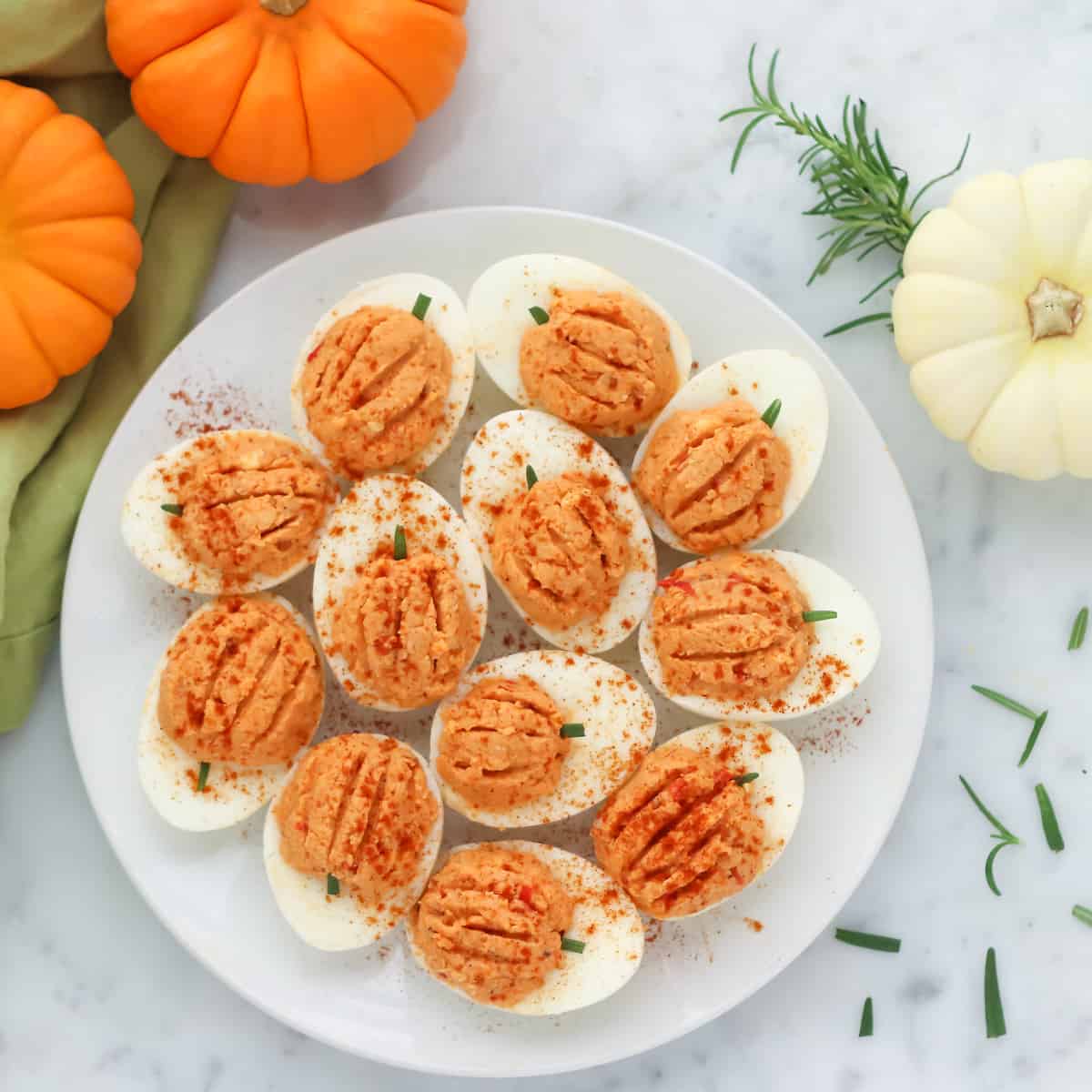 Pumpkin Deviled Eggs