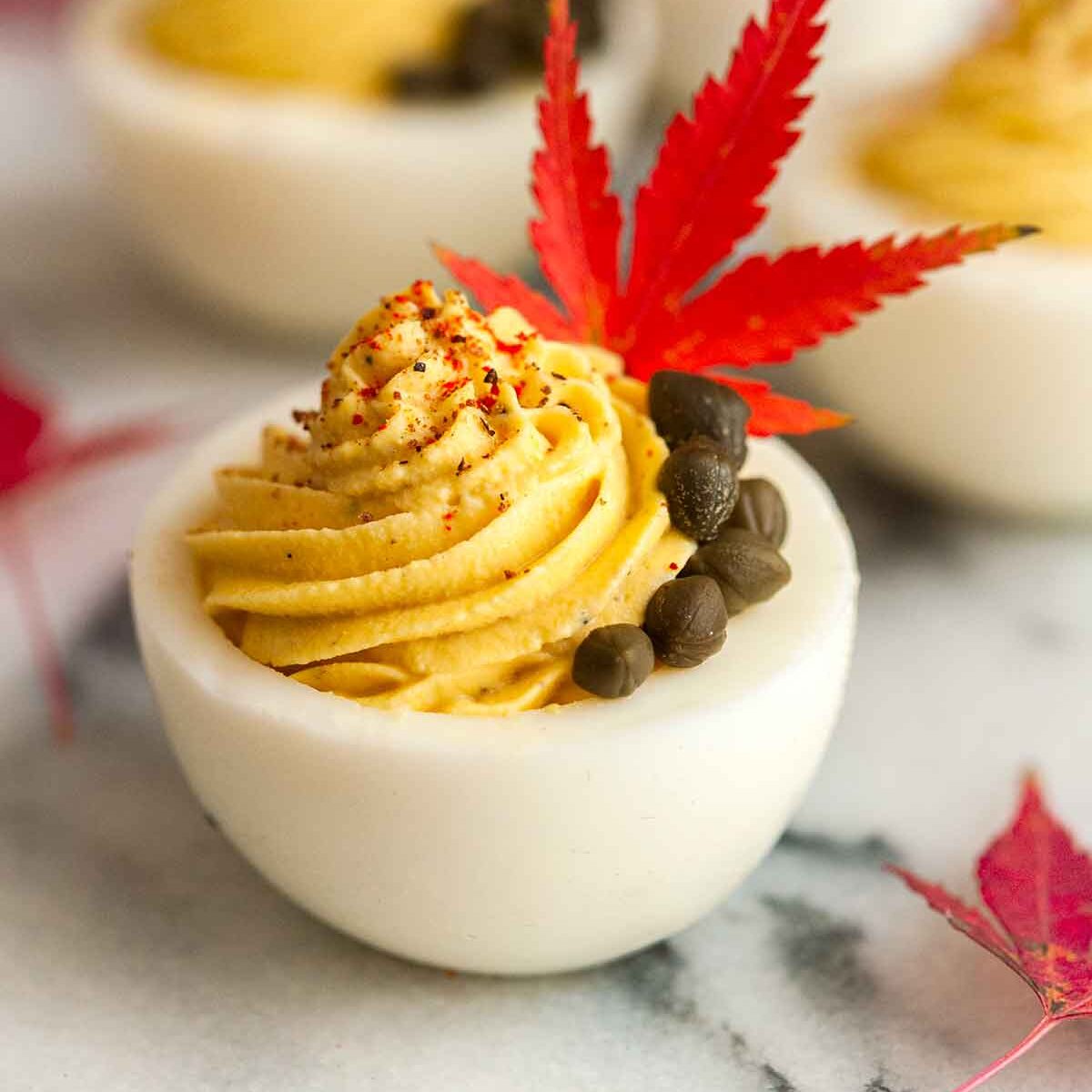 Deviled Eggs with a Thanksgiving Twist